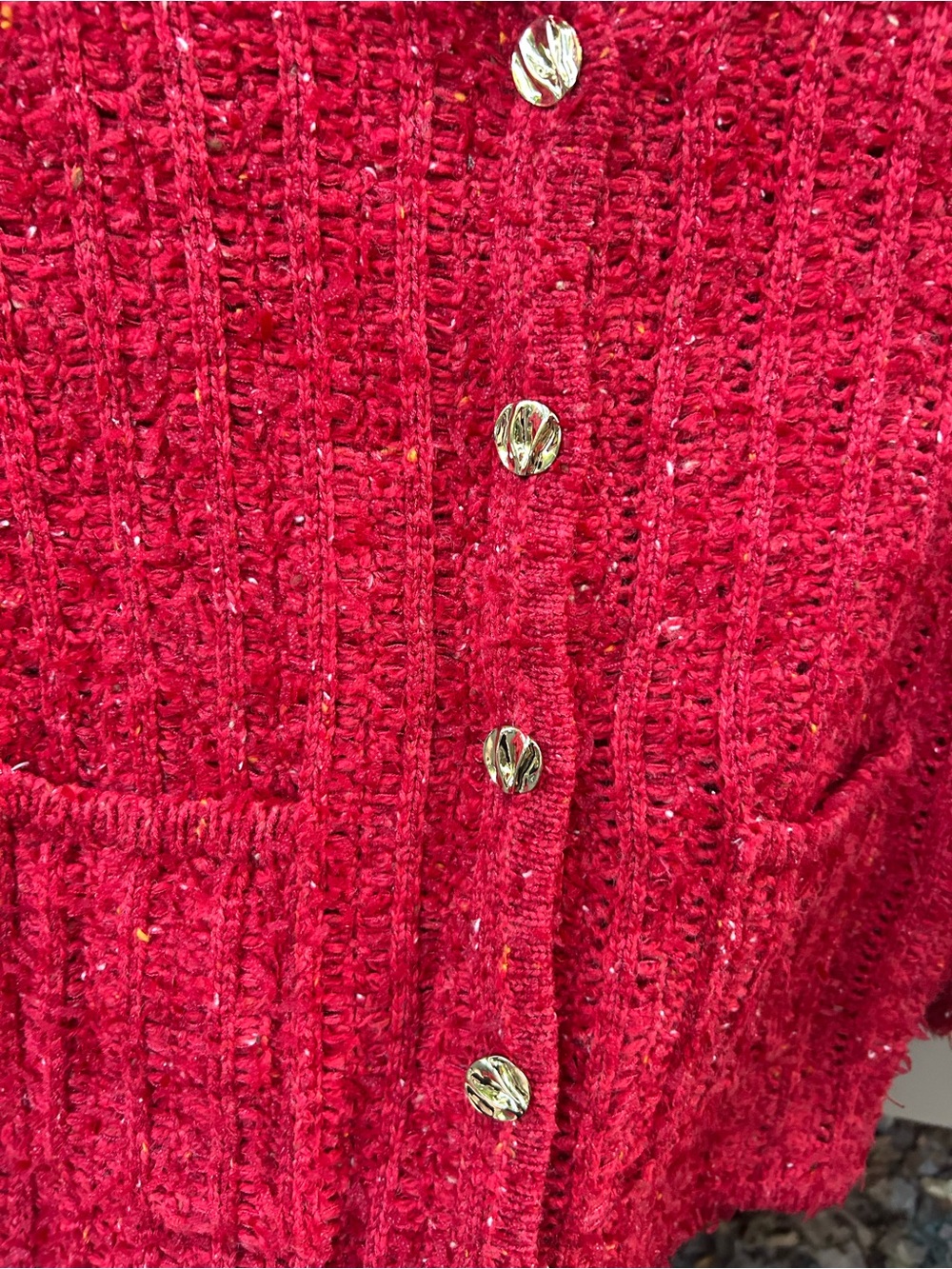 Zara Womens Sweater S Red Knit Cardigan 3/4 Sleeve Gold Button
Crop - Picture 6 of 8